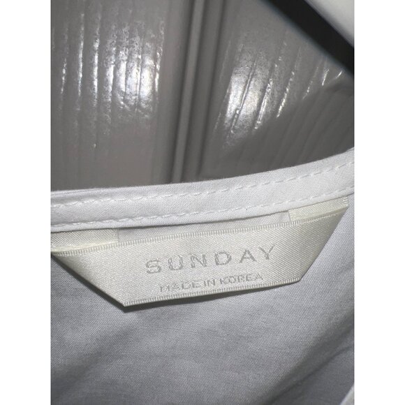 Sunday White Cotton Poplin Midi Dress – Minimalist, Classic, Timeless - Picture 5 of 12